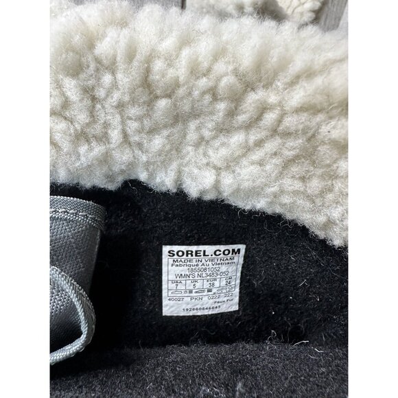Sorel Womens Winter Carnival Boots Size 7 Quarry Black Waterproof Insulated - Picture 6 of 9